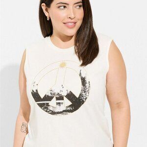 Cotton Peace sign soft drape crew neck t-shirt.nwot